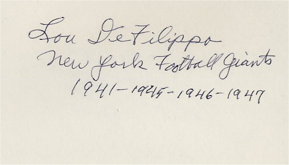 Lou DeFilippo - New York Giants
