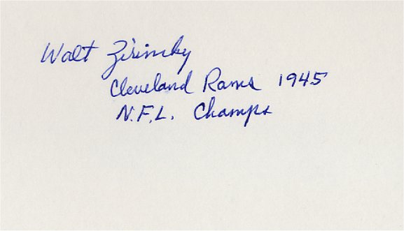 Walt Zirinsky - Cleveland Rams