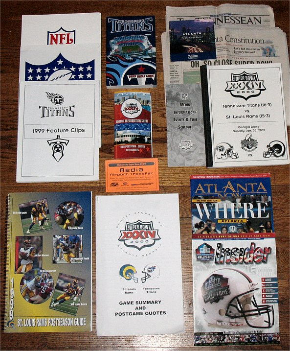 Media Guides and Papers - Super Bowl XXXIV