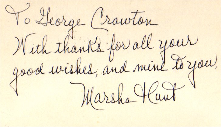 Marsha Hunt - Actress