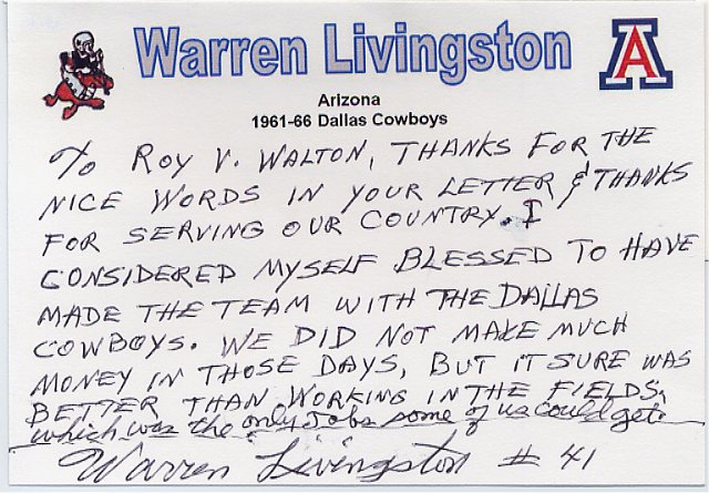 Warren Livingston - Dallas Cowboys