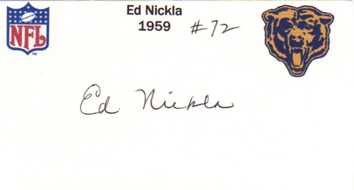 Ed Nickla - Chicago Bears