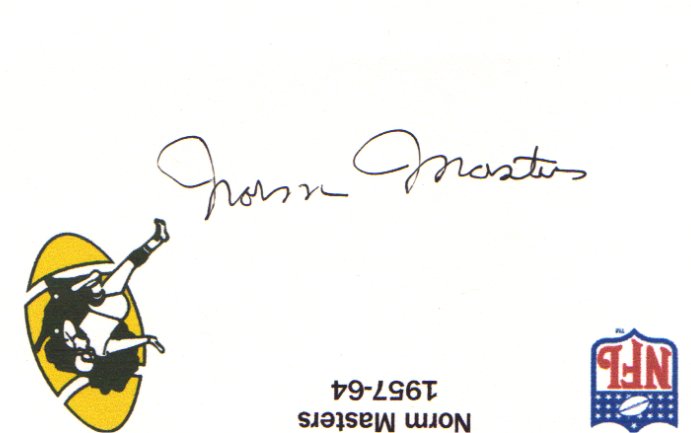 Norm Masters - Green Bay Packers