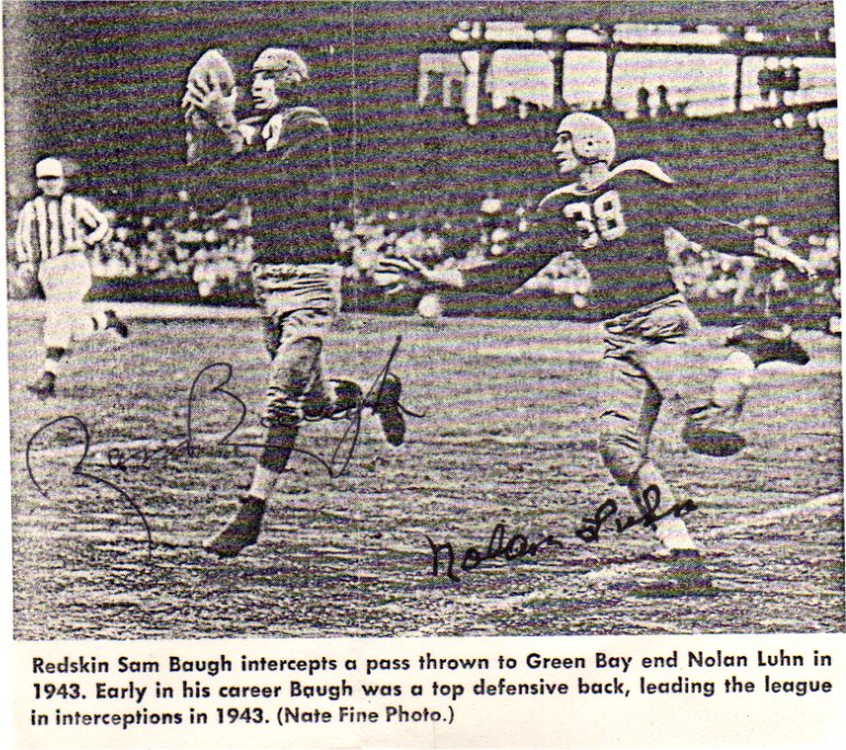Sammy Baugh/Norm Luhn - Washington Redskins