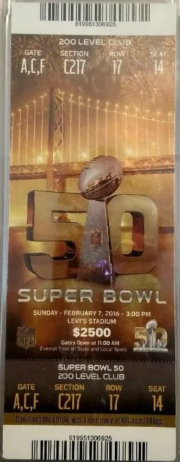 Super Bowl T          Ticket