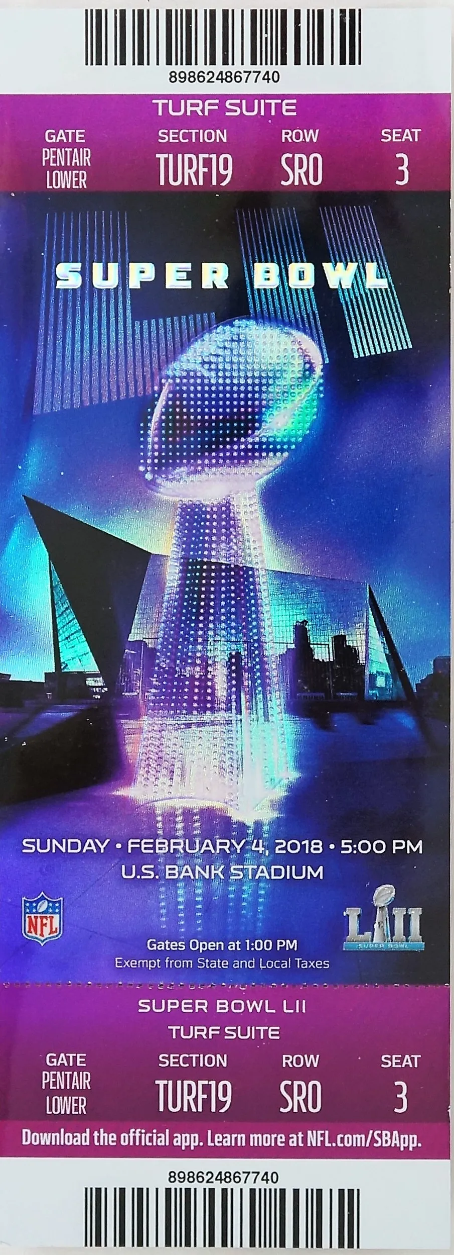 Super Bowl T          Ticket