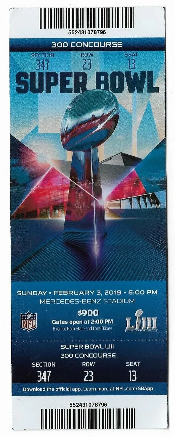 Super Bowl T          Ticket