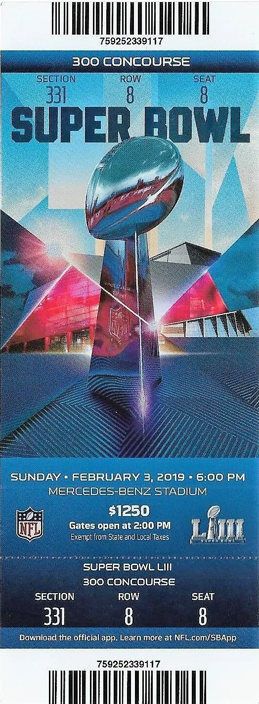 Super Bowl T          Ticket