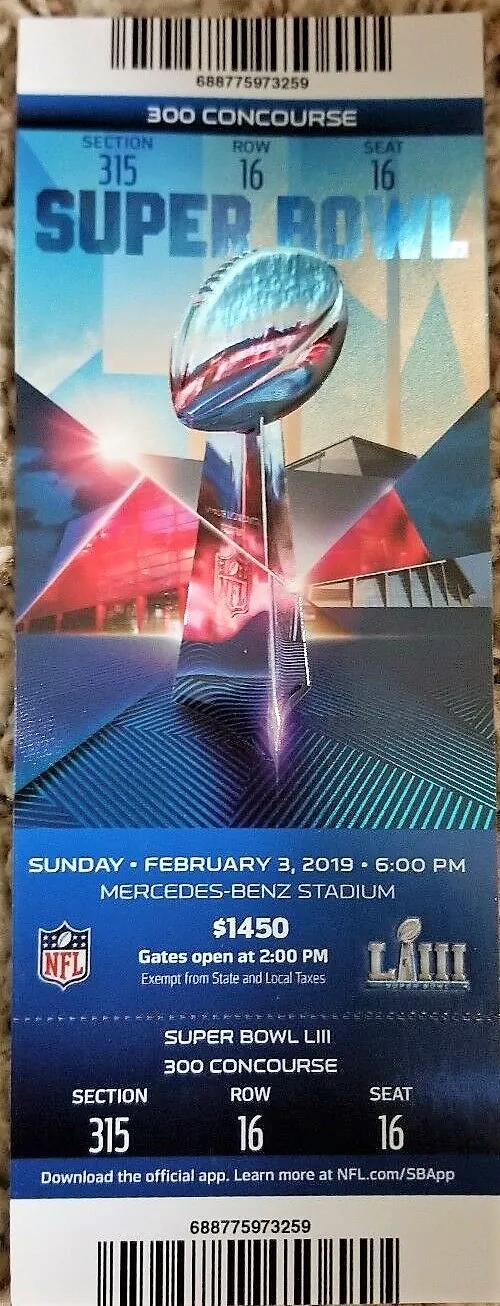 Super Bowl T          Ticket