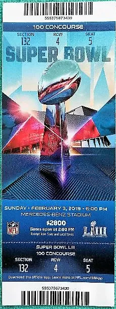 Super Bowl T          Ticket